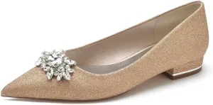 TarfiC Women's Pointed-Toe Knit Ballet Flats - Washable, Soft, & Slip-On Dress Shoes for Business Casual, Office Wear, Work, & Wedding Occasions