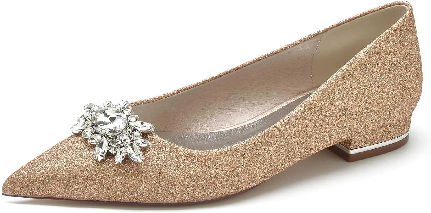 TarfiC Women's Pointed-Toe Knit Ballet Flats - Washable, Soft, & Slip-On Dress Shoes for Business Casual, Office Wear, Work, & Wedding Occasions
