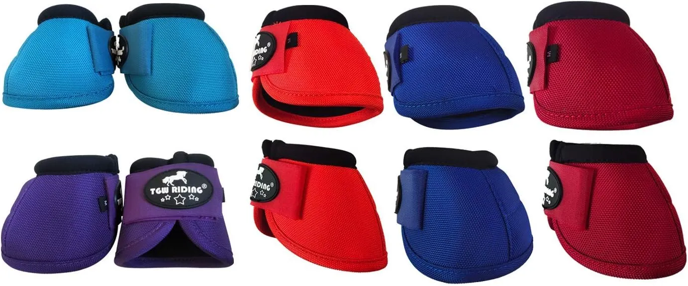 TGW RIDING 2520D Horse Bell Boots No-Turn Horse Bell Boots, Equine Ballistic Hoof Overreach Bell Boot, Pair