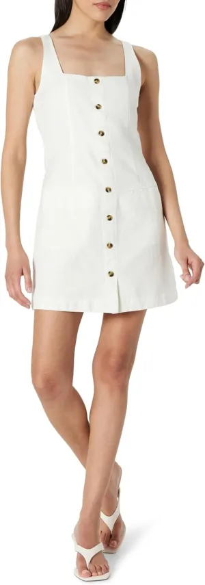 The Drop Women's Plus Size Amira Button Down Linen Mini Dress