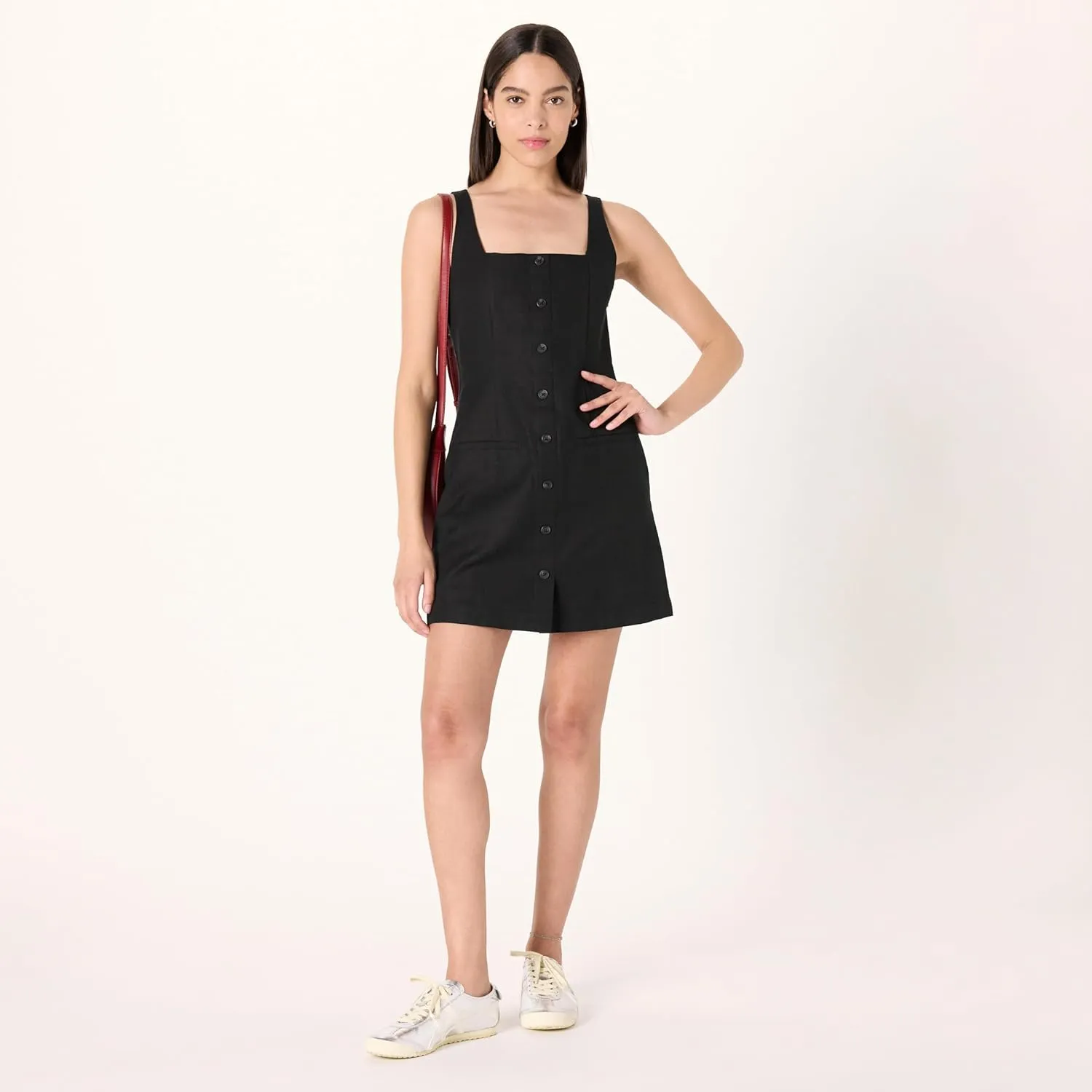 The Drop Women's Plus Size Amira Button Down Linen Mini Dress