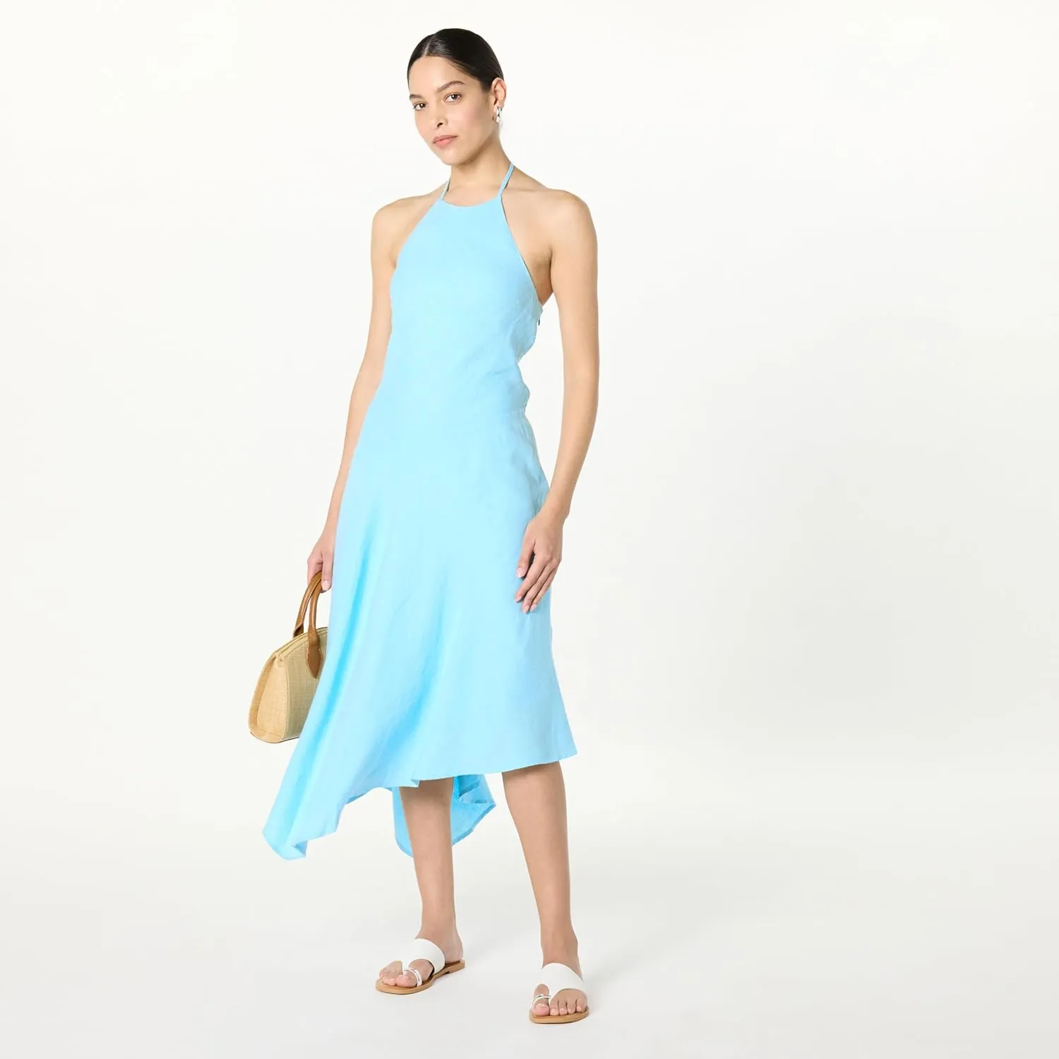 The Drop Women's Standard Ciga Halter Linen Maxi Dress