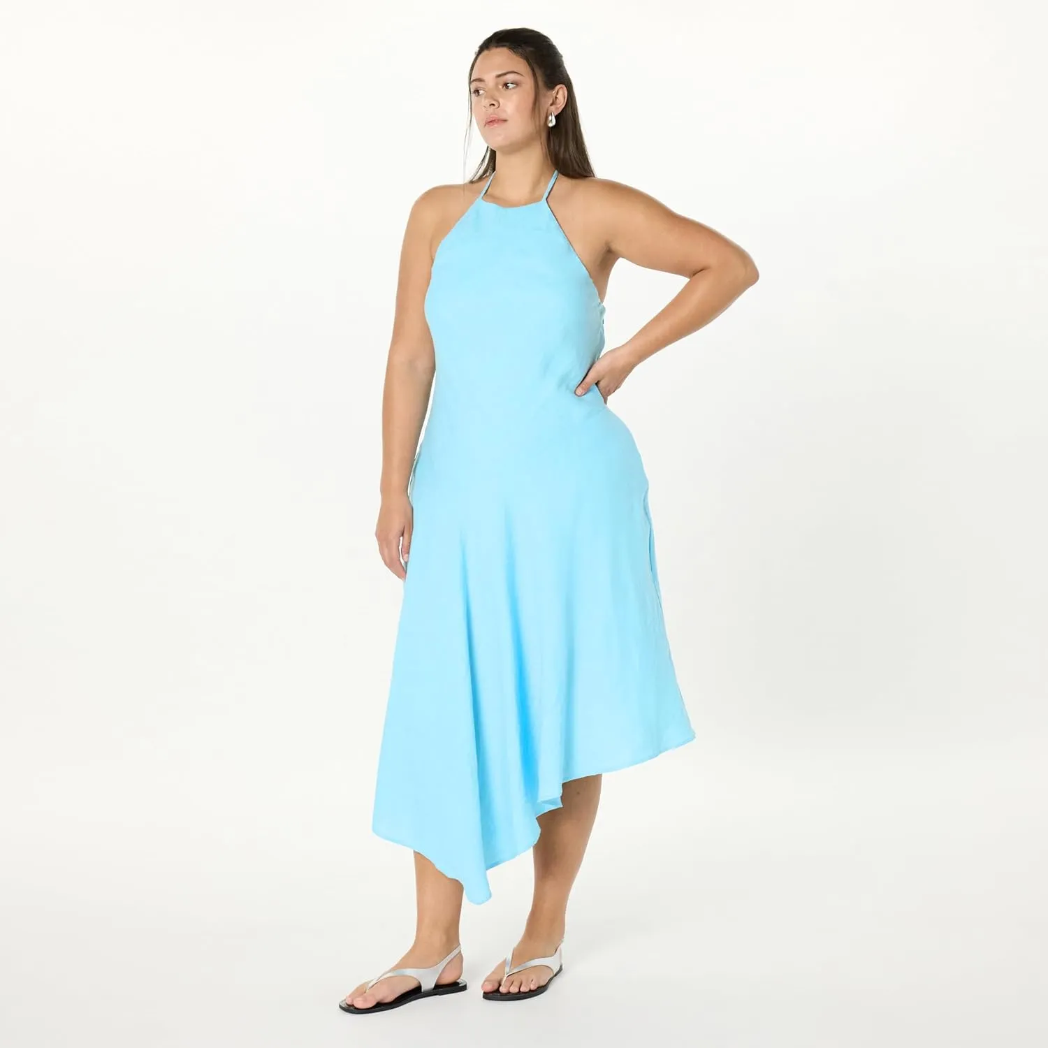 The Drop Women's Standard Ciga Halter Linen Maxi Dress