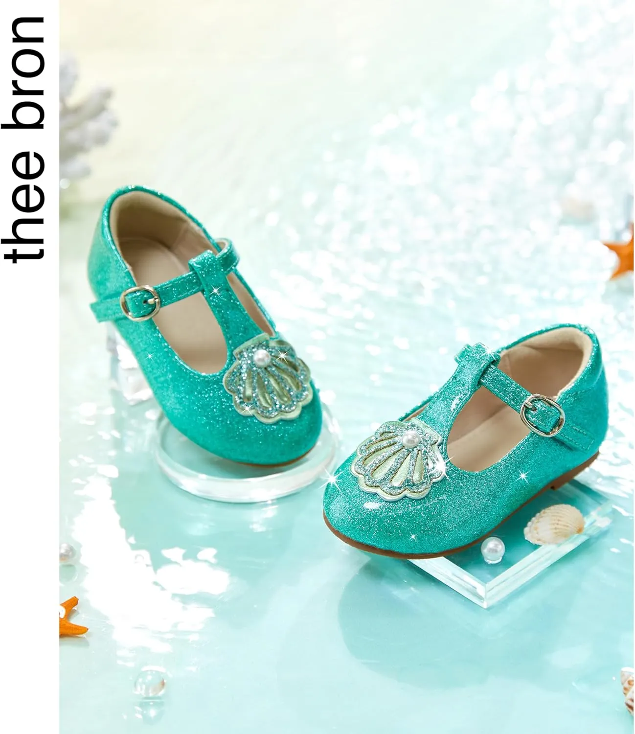 THEE BRON Mary Jane Shoes for Girls T-Strap Toddler Flats Patent Leather with Crafted Legacy