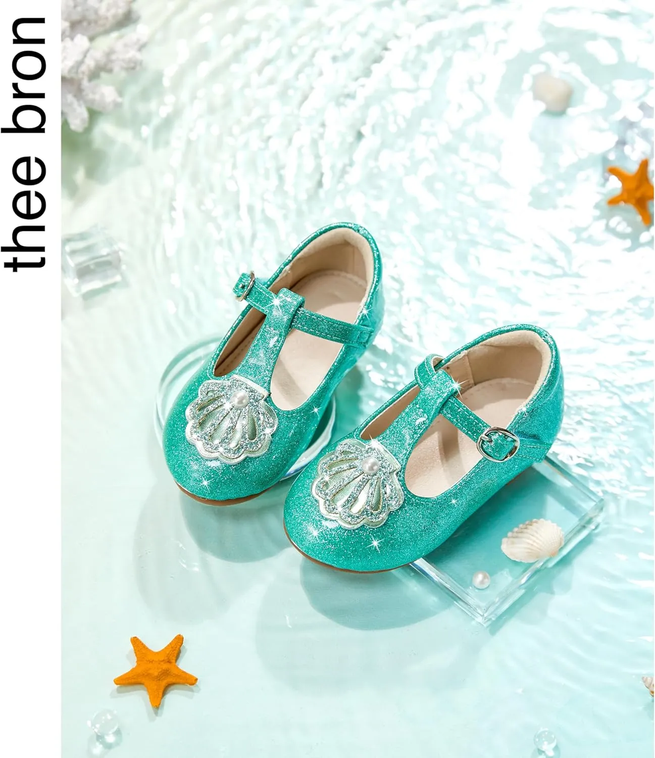 THEE BRON Mary Jane Shoes for Girls T-Strap Toddler Flats Patent Leather with Crafted Legacy
