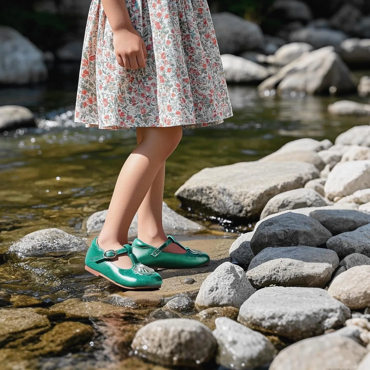 THEE BRON Mary Jane Shoes for Girls T-Strap Toddler Flats Patent Leather with Crafted Legacy
