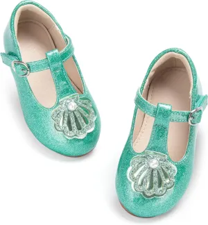 THEE BRON Mary Jane Shoes for Girls T-Strap Toddler Flats Patent Leather with Crafted Legacy