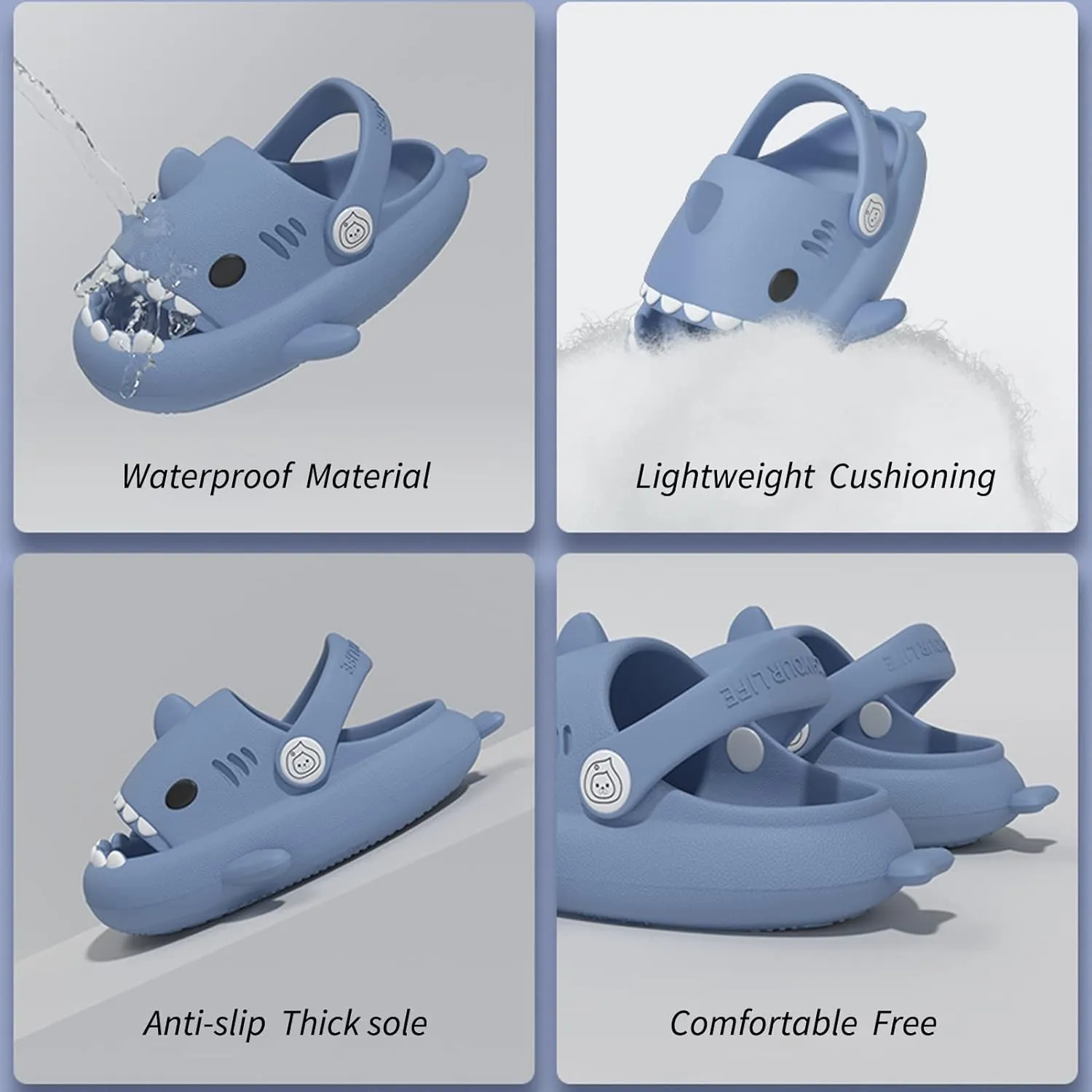 Toddler Kids Slides Sandals Summer Slip-On Sandals Shower Beach Pool Anti-slip Slippers for Girls Boys White Water Shoes