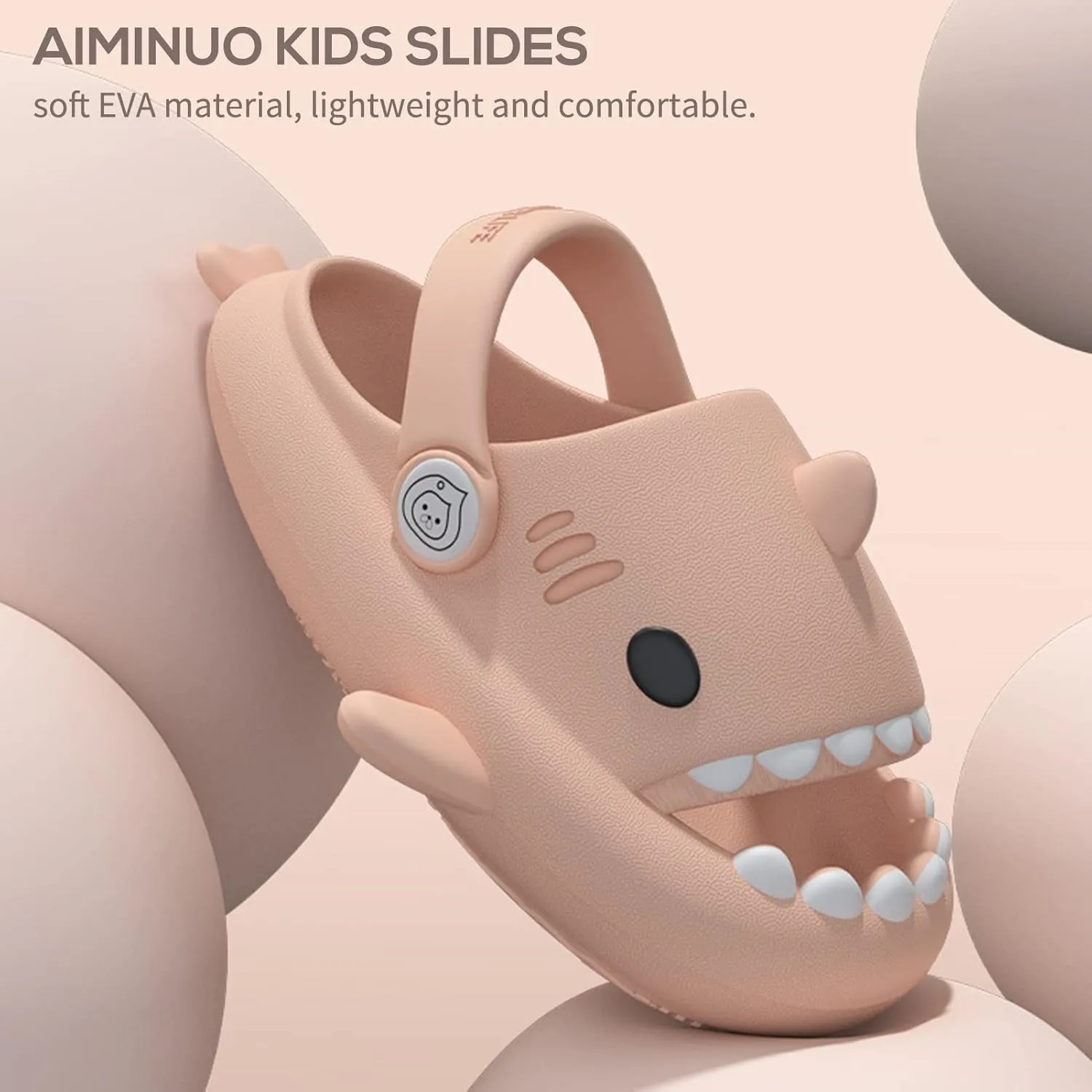 Toddler Kids Slides Sandals Summer Slip-On Sandals Shower Beach Pool Anti-slip Slippers for Girls Boys White Water Shoes