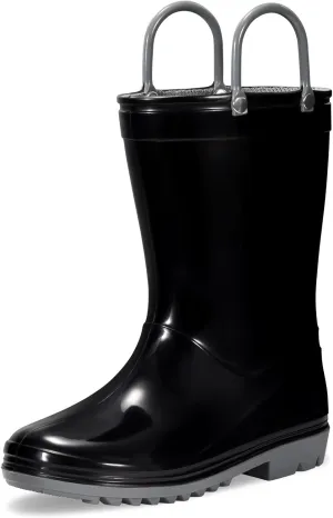 Toddler Rain Boots,Waterproof Kids Rain Boots with Easy-on Handles for Boys and Girls