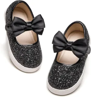 Toddler/Little Girls Sneakers-Slip On Glitter Sports Shoes for Running Walking