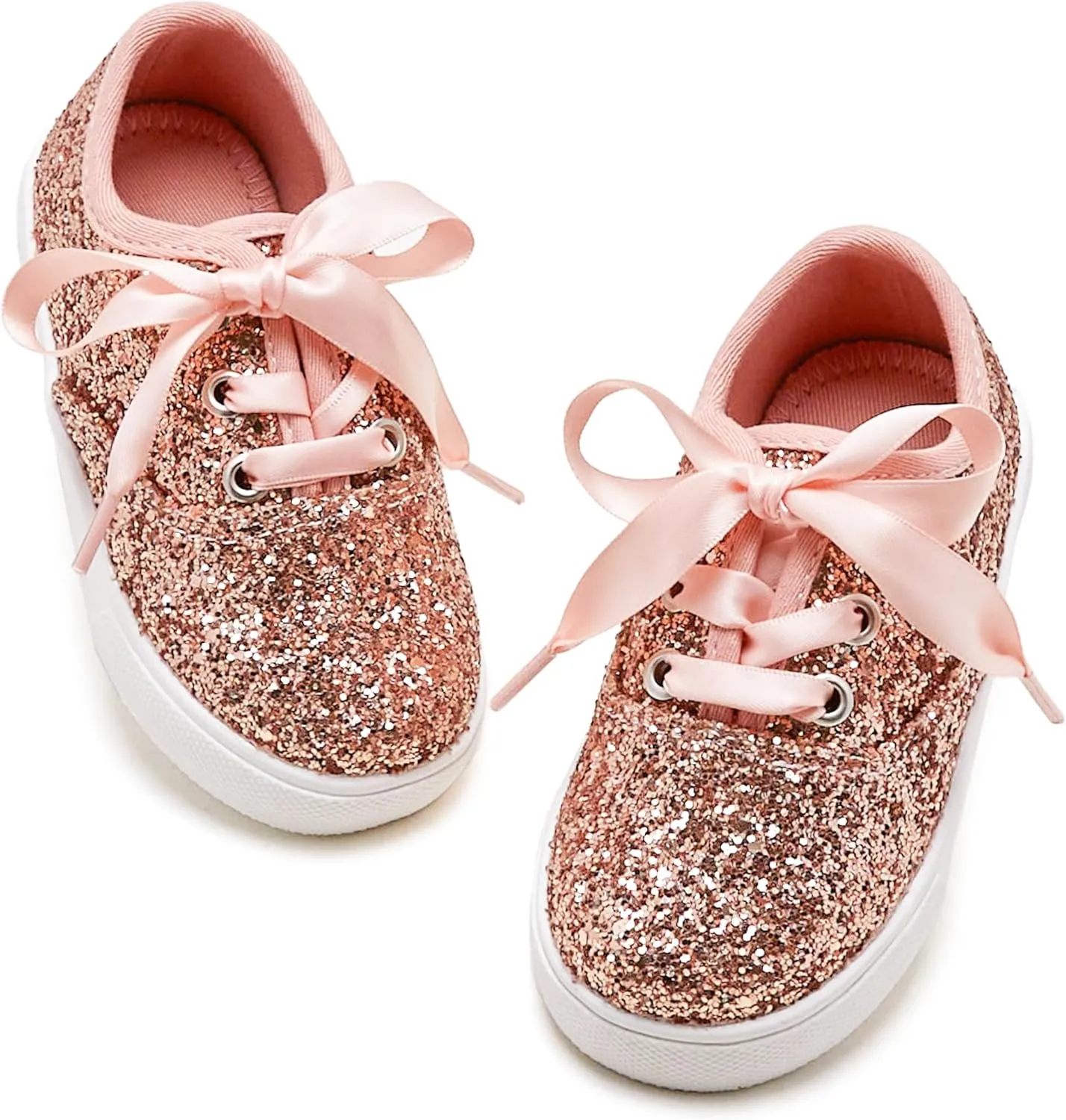 Toddler/Little Girls Sneakers-Slip On Glitter Sports Shoes for Running Walking