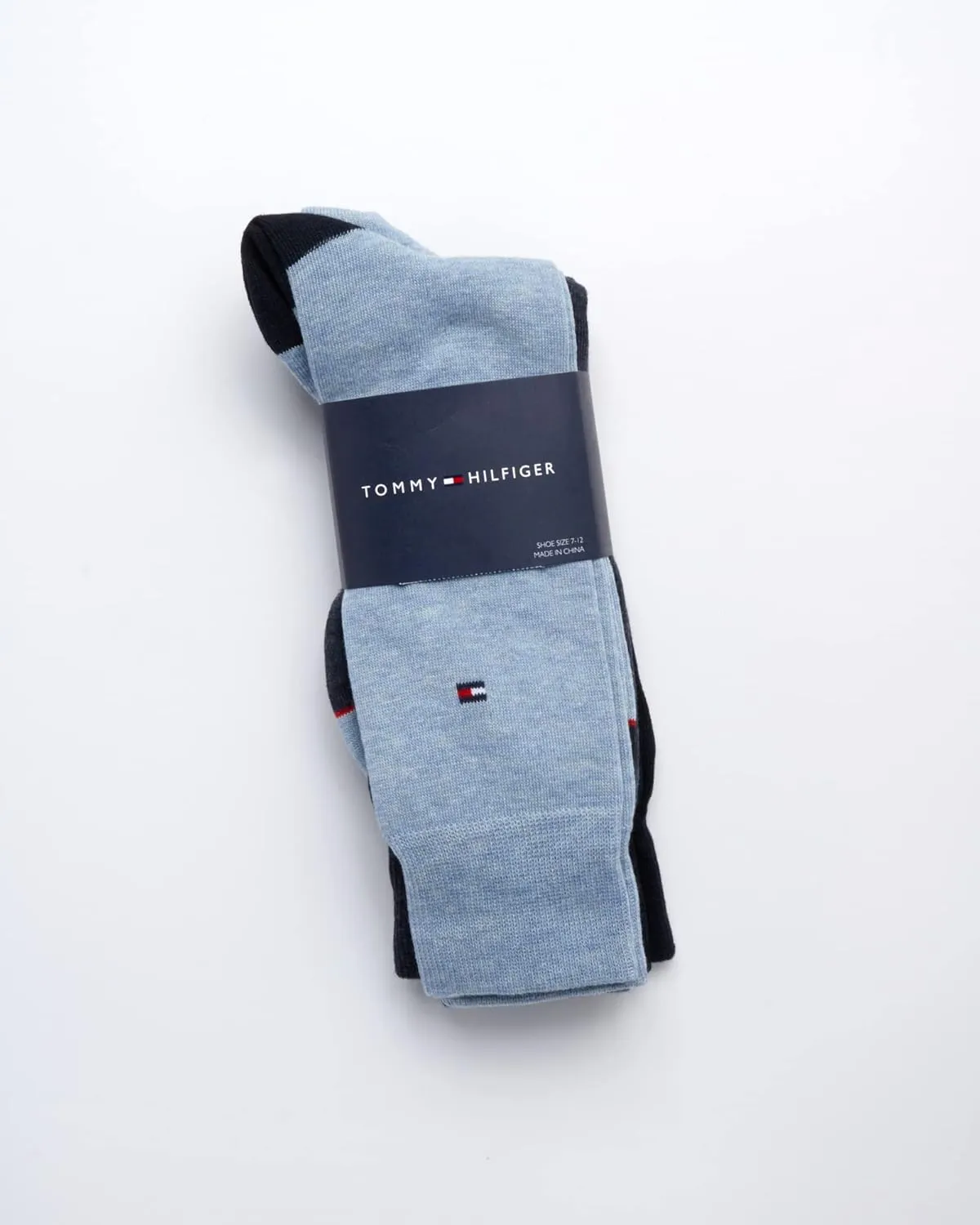 Tommy Hilfiger Men's Crew Socks - 4 Pack Comfort Stretch Dress Socks for Men - Crew Length Breathable Men's Work Socks (7-12)
