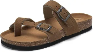 Torotto Boys Girls Sandals with Cork Footbed Adjustable Buckle Casual Flip Flops Sandals Open Toes Flat for Kids Toddler