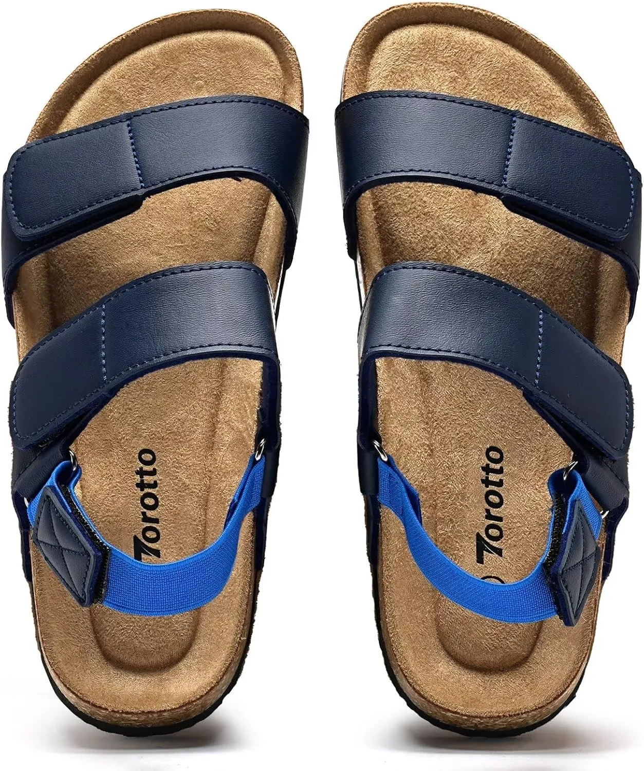 Torotto Girls Boys Sandals with Cork Footbed Adjustable Straps Summer Glitter Slides Sandals Open Toes Flat for Kids Toddler