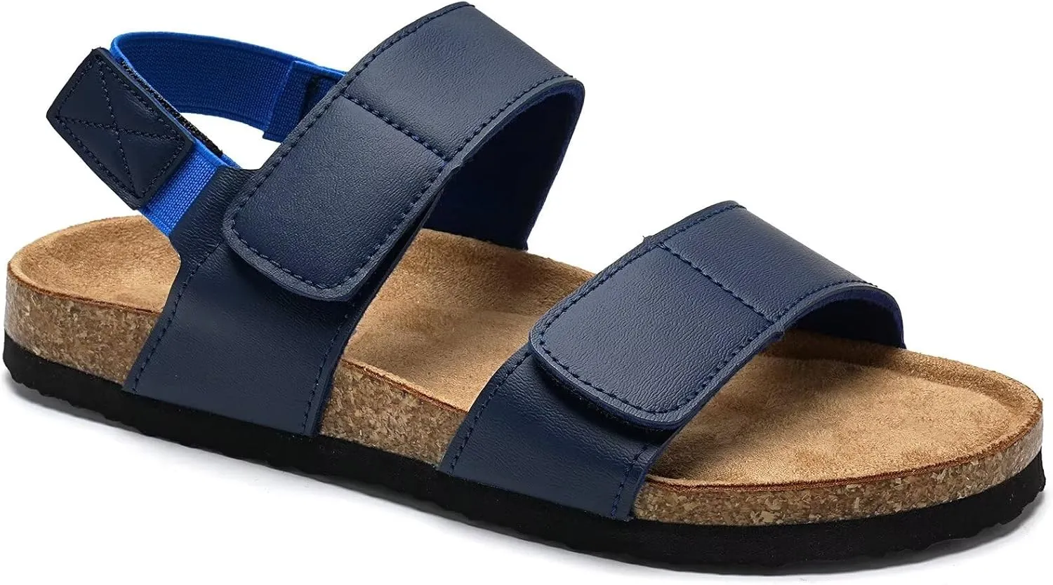 Torotto Girls Boys Sandals with Cork Footbed Adjustable Straps Summer Glitter Slides Sandals Open Toes Flat for Kids Toddler