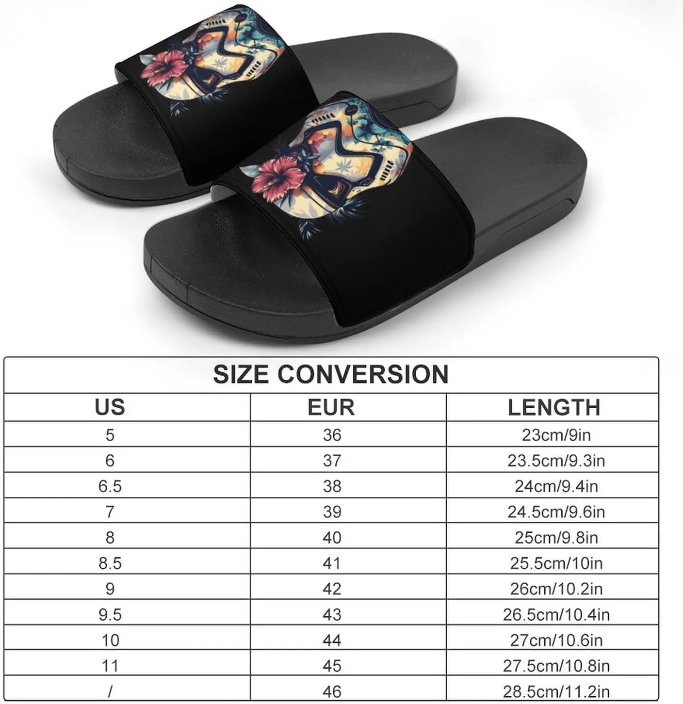 Tropical Stormtrooper Floral Print PVC Home Slippers Non-Slip Bathroom Slippers Durable Shower Shoes for Women Men