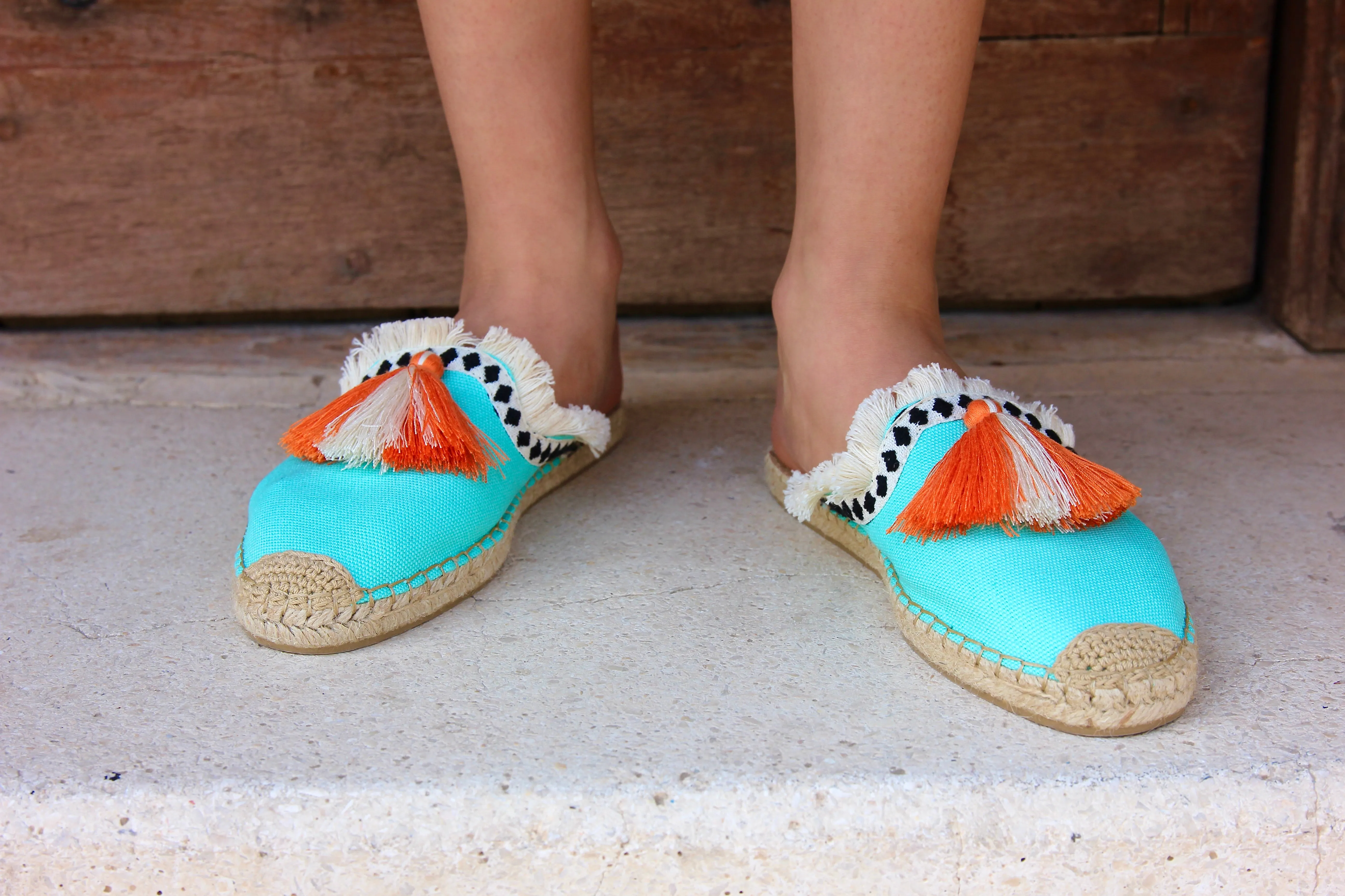 Turquoise Gomera Mules Espadrilles
