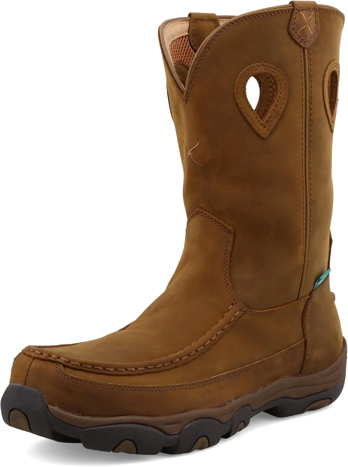 Twisted X Men's 11" Comp Toe Boot - Pull-On Cowboy Boots Made with Composite Safety Toe, Full-Grain Leather Vamp and Shaft, Toe Cap and Heel Kick, and Reinforced Pull Holes