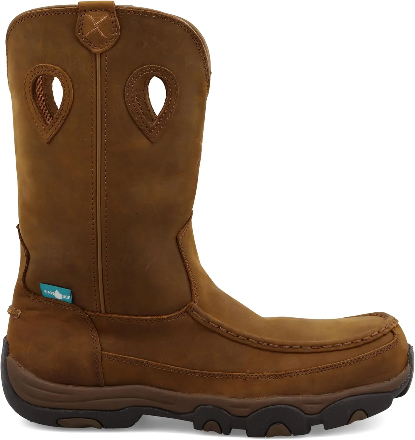 Twisted X Men's 11" Comp Toe Boot - Pull-On Cowboy Boots Made with Composite Safety Toe, Full-Grain Leather Vamp and Shaft, Toe Cap and Heel Kick, and Reinforced Pull Holes
