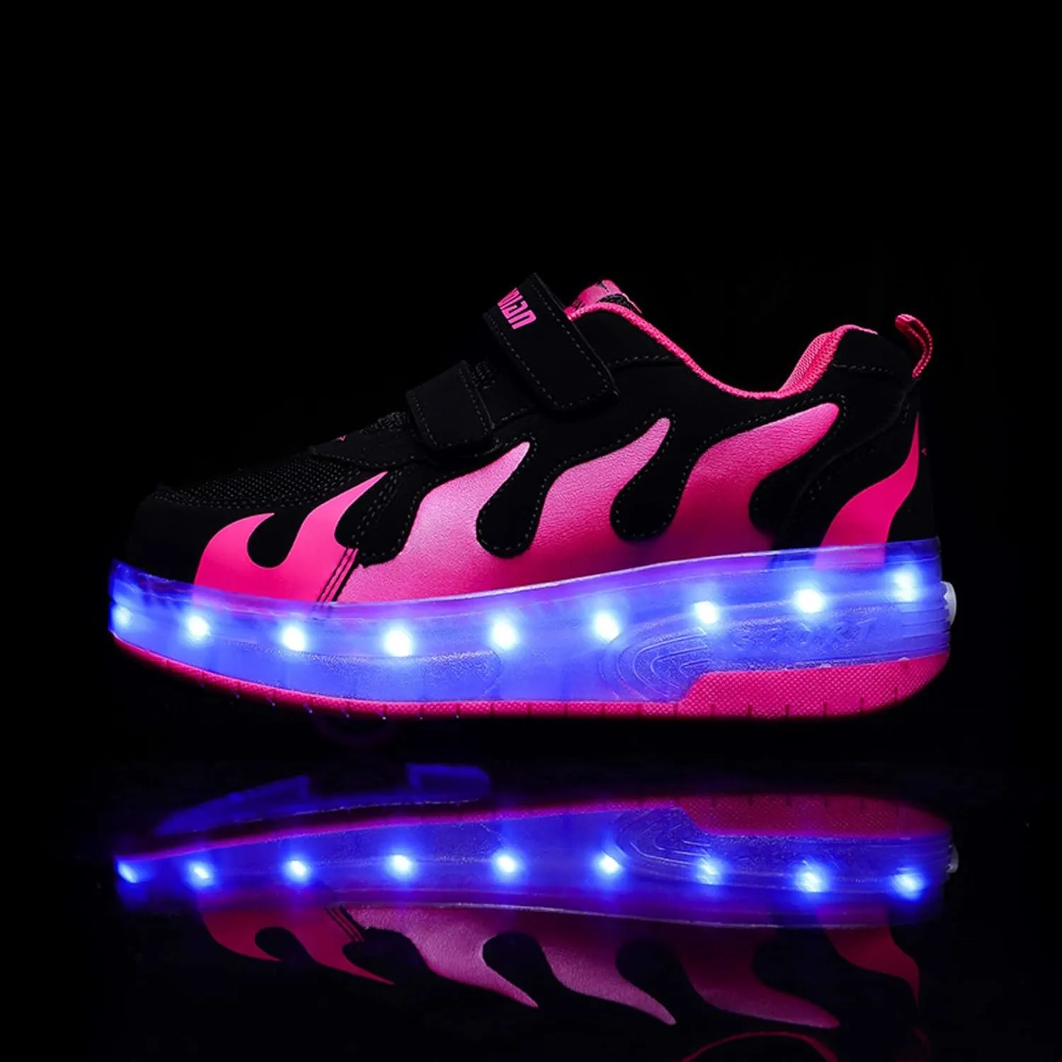 Two Wheeled Walking Shoes Rechargeable LED Flash Shoes Roller Skates