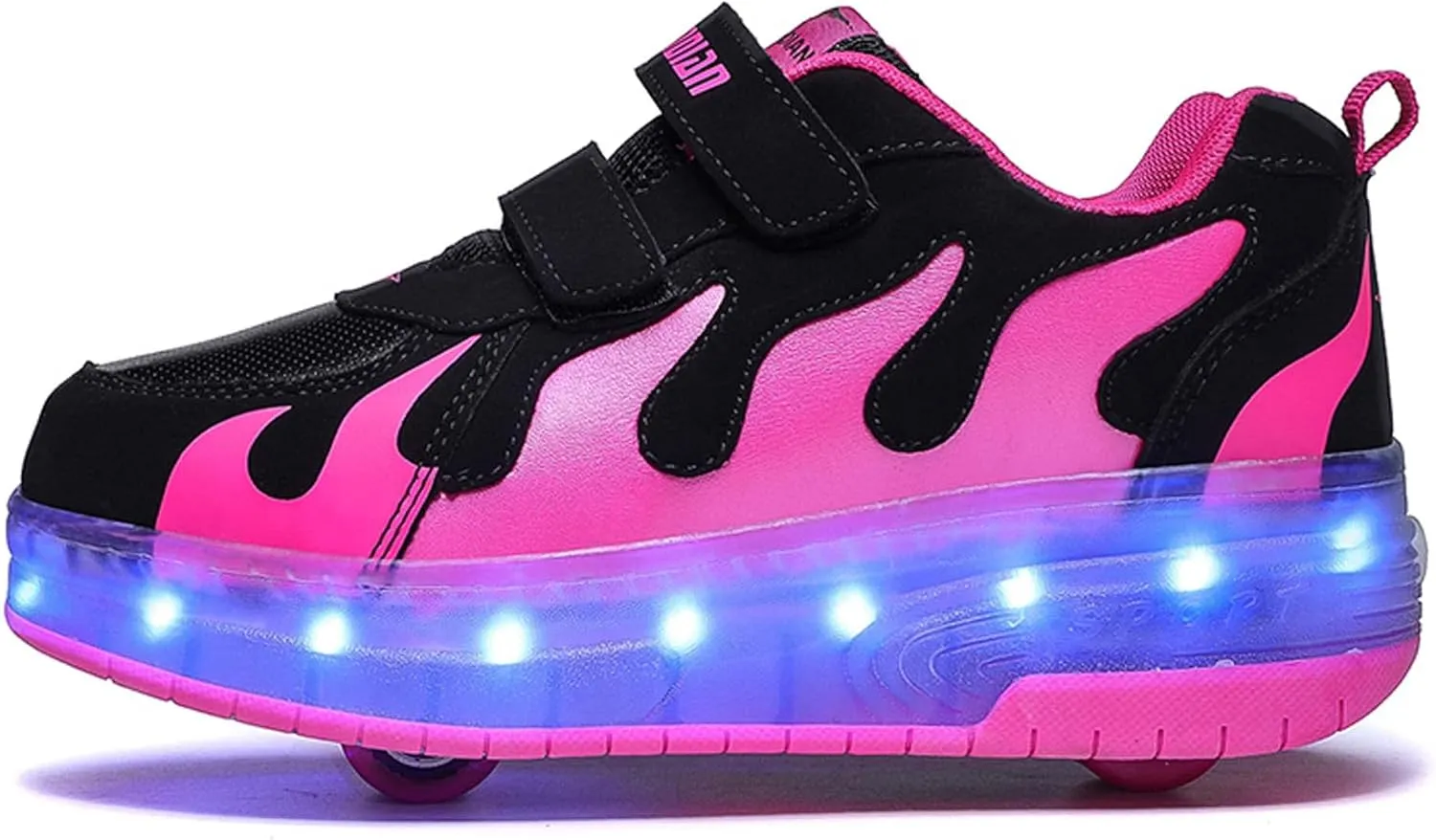 Two Wheeled Walking Shoes Rechargeable LED Flash Shoes Roller Skates