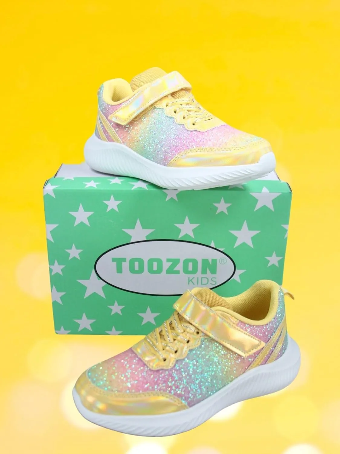 TZ Youth Kid's Girl's Glitter Fashion Sneakers Sparking Shiny Casual Athletic Walking Shoes