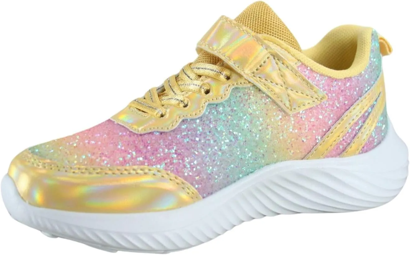 TZ Youth Kid's Girl's Glitter Fashion Sneakers Sparking Shiny Casual Athletic Walking Shoes