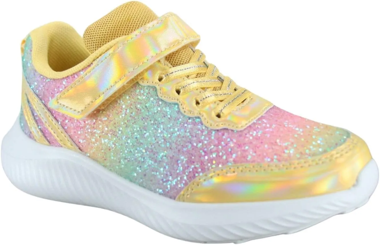 TZ Youth Kid's Girl's Glitter Fashion Sneakers Sparking Shiny Casual Athletic Walking Shoes