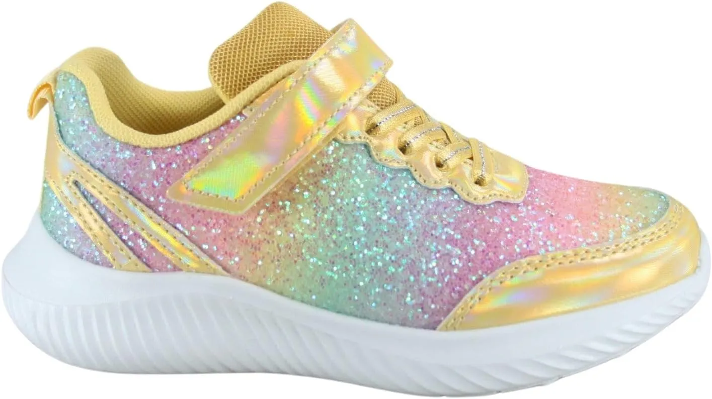 TZ Youth Kid's Girl's Glitter Fashion Sneakers Sparking Shiny Casual Athletic Walking Shoes