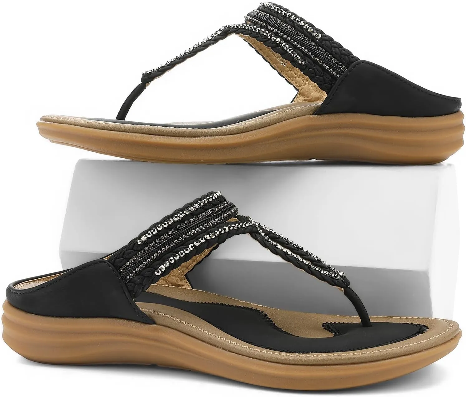 UBFEN Womens Slides Walking Sandals Comfortable Platform Slip On Dressy Summer