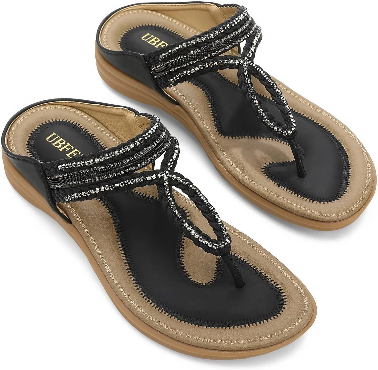 UBFEN Womens Slides Walking Sandals Comfortable Platform Slip On Dressy Summer
