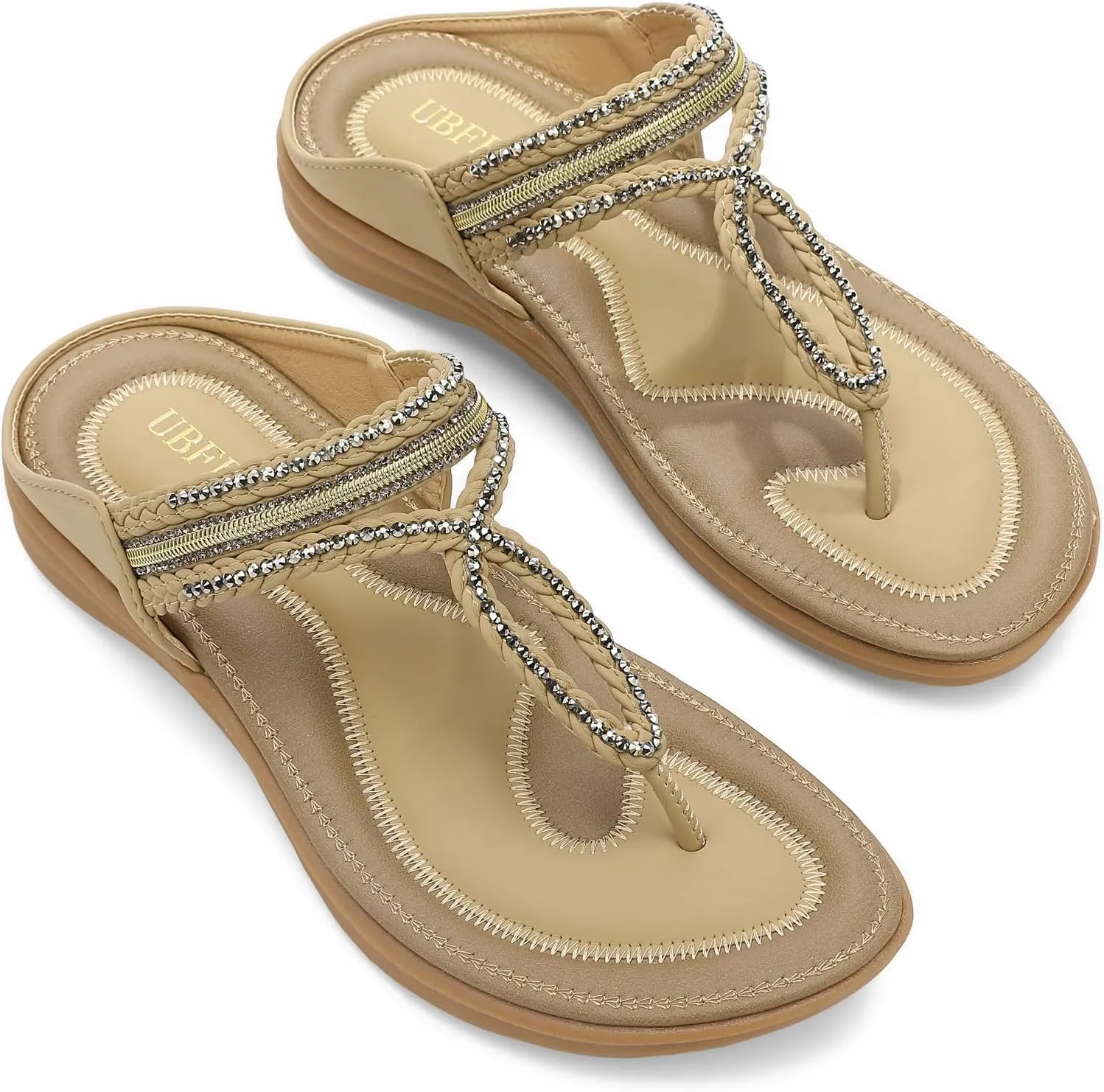 UBFEN Womens Slides Walking Sandals Comfortable Platform Slip On Dressy Summer