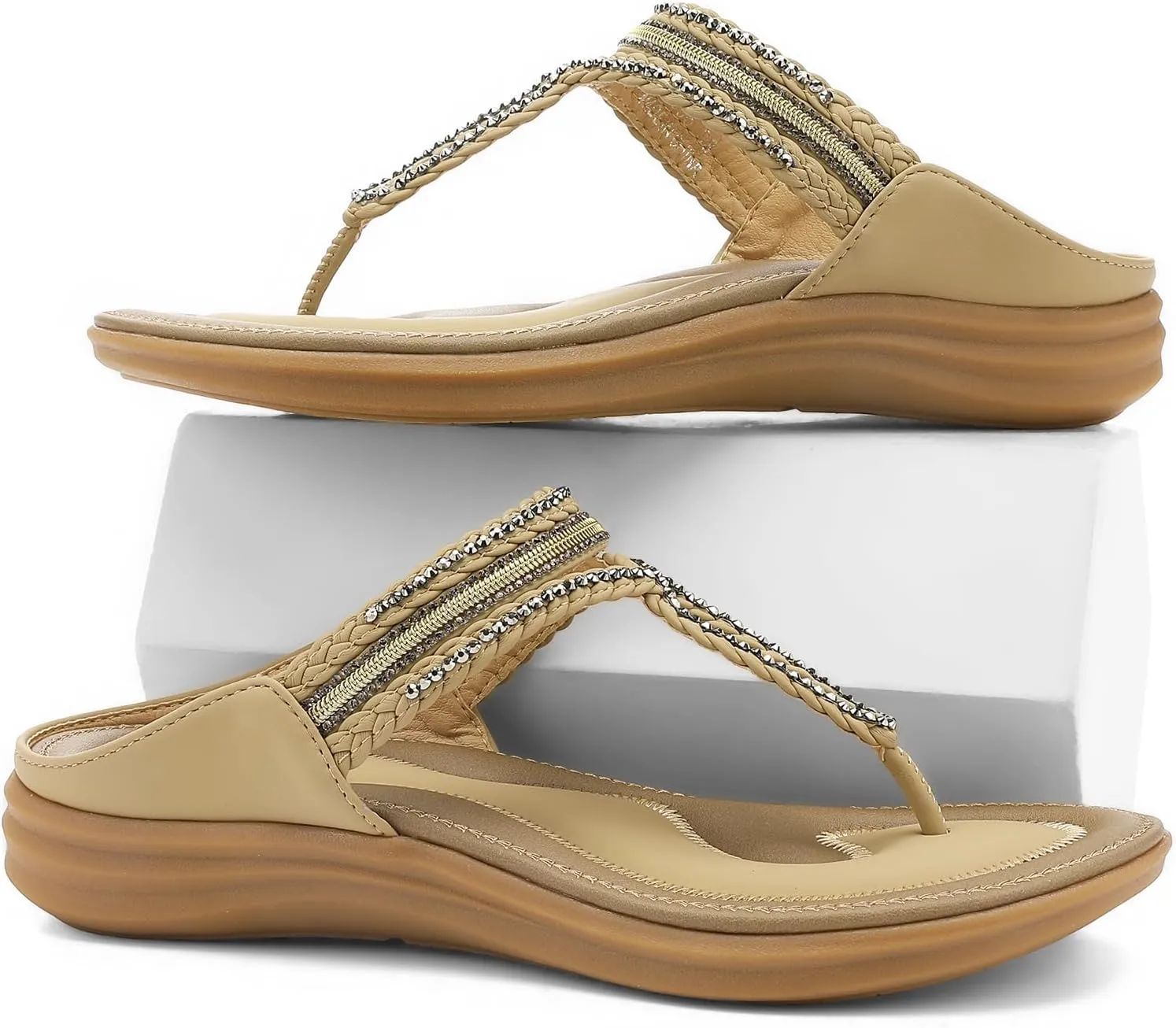 UBFEN Womens Slides Walking Sandals Comfortable Platform Slip On Dressy Summer