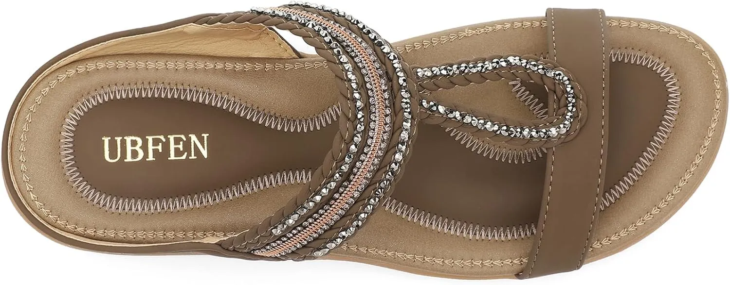 UBFEN Womens Slides Walking Sandals Comfortable Platform Slip On Dressy Summer