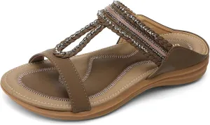 UBFEN Womens Slides Walking Sandals Comfortable Platform Slip On Dressy Summer