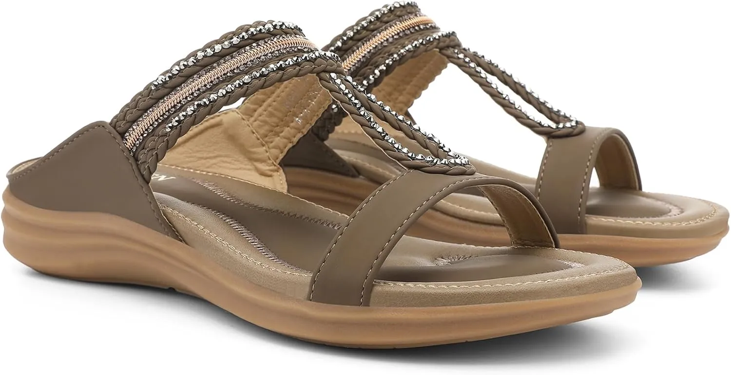 UBFEN Womens Slides Walking Sandals Comfortable Platform Slip On Dressy Summer