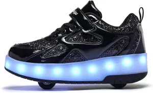 Ufatansy Roller Shoes Girls Boys Sneakers with Wheels Roller Skate Shoes USB Charging with LED Light Up Shinny Skates for Beginner Trainers Kids Lightweight Breatheable Shoe Footwear