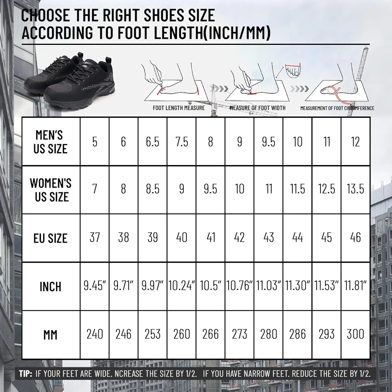 Unisex Adults Work Shoes - Black - All Seasons - Industrial & Construction - Lace-Up - Mesh - Moderate Cushioning - Hiking - Adults (Men & Women) Outdoor Enthusiasts & Athletes