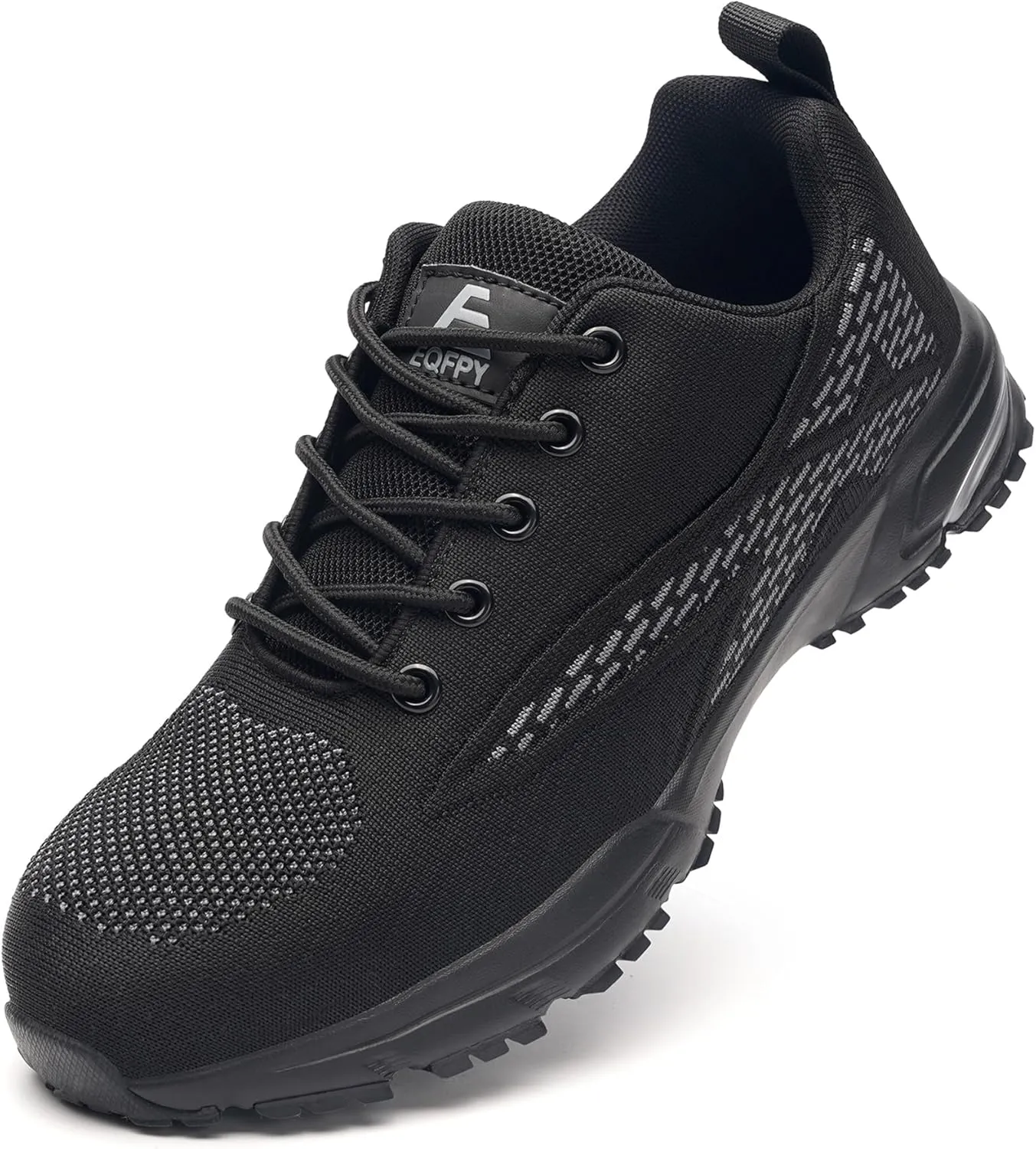Unisex Adults Work Shoes - Black - All Seasons - Industrial & Construction - Lace-Up - Mesh - Moderate Cushioning - Hiking - Adults (Men & Women) Outdoor Enthusiasts & Athletes
