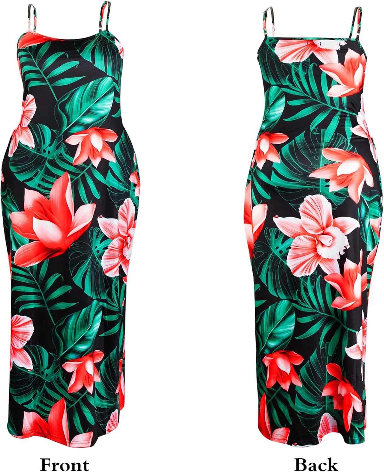 UOUA Hawaiian Dresses for Women Plus Size Sundress Luau Party Summer Curvy Maxi Tropical Boho Sexy Dress