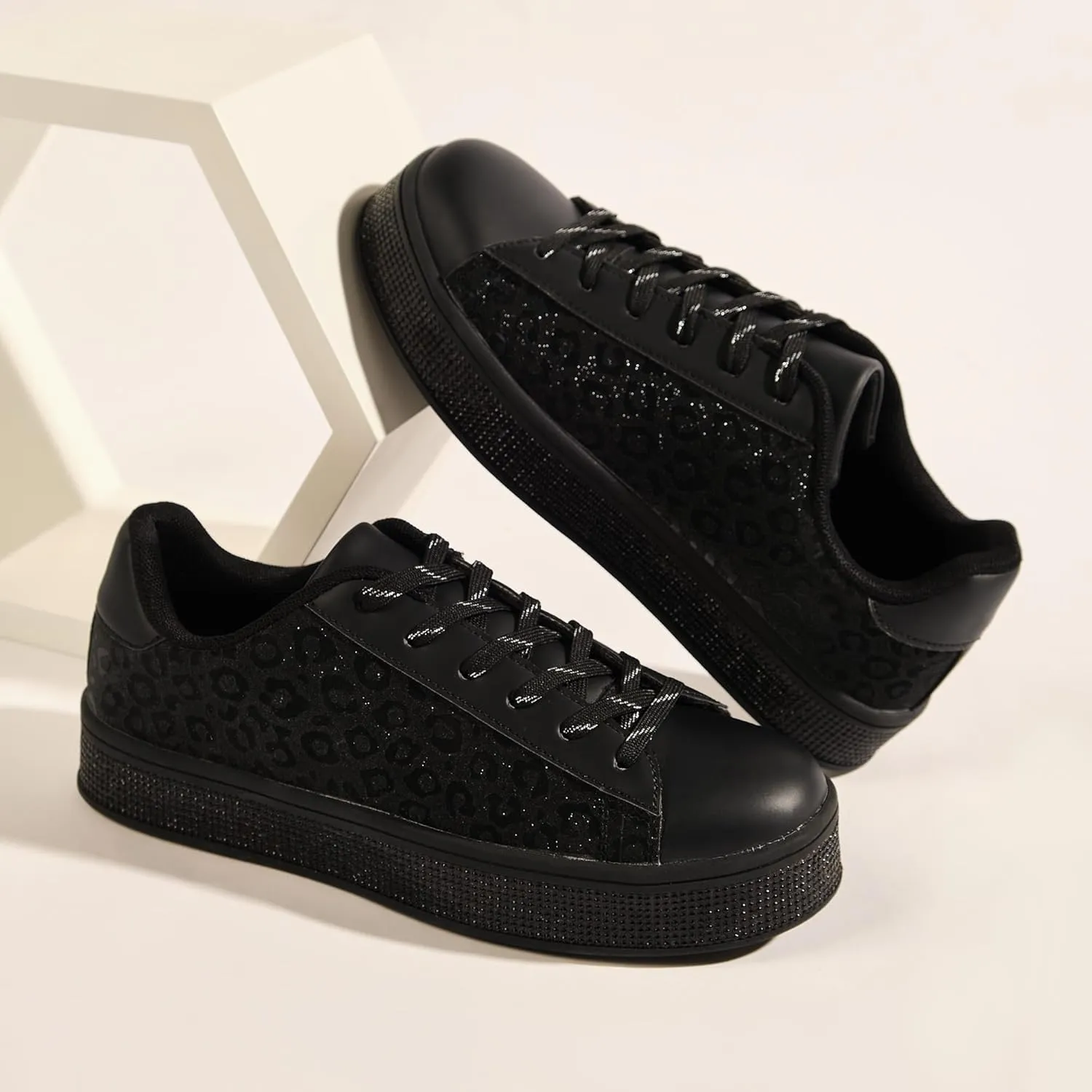 UUBARIS Women's Glitter Tennis Sneakers Neon Dressy Sparkly Sneakers Rhinestone Bling Wedding Bridal Shoes Shiny Sequin Shoes