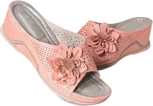 VALINK Women's Plus Size Sandals Woven Flower Wedge Slippers Sandals, 2022 Summer Women Ladies Girls Durable Wedge Heel Women Shoes