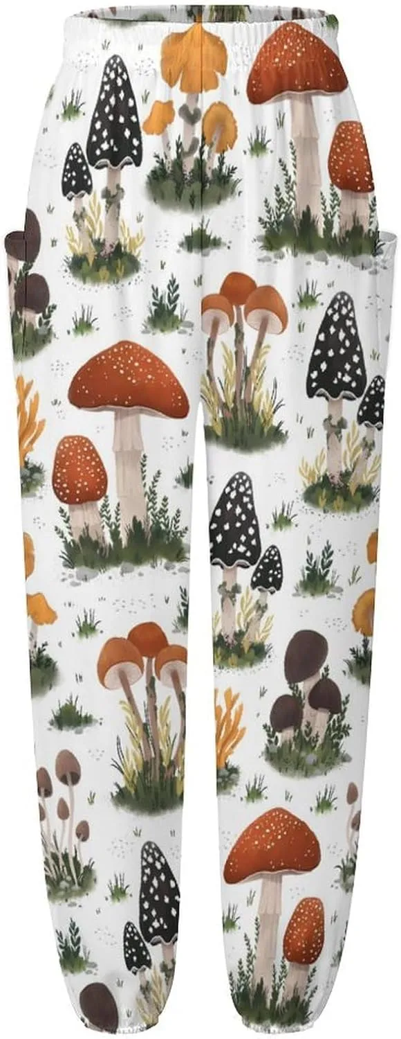 Vintage Mushroom Yoga Bloomers Womens Hippie Harem Pant Knickerbockers Elastic Gym Leggings Loose Casual Sweatpants