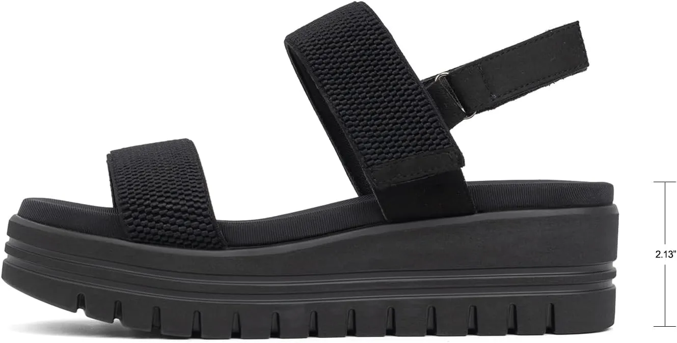 VJH confort Women's Wedge Sandals, Open Toe Ankle Strap Casual Platform Sandals