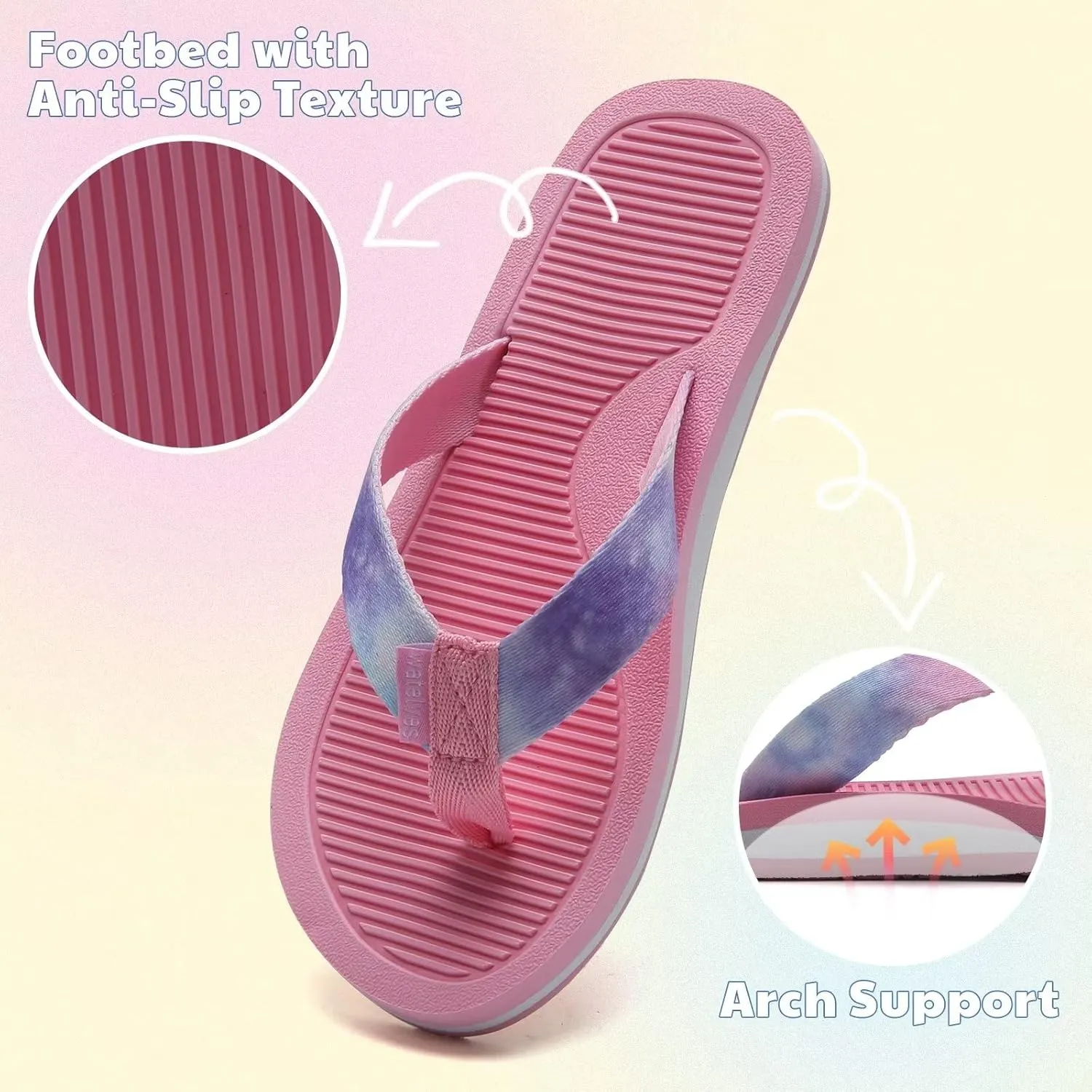WateLves Girls Flip Flops Toddler Boys Girls Non-Slip Sport Sandals for Beach Swim Pool(Little Kid/Big Kid)