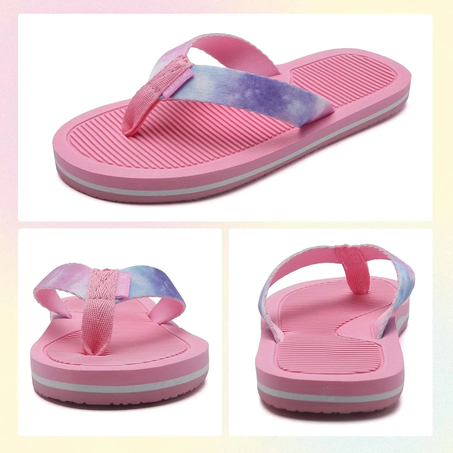 WateLves Girls Flip Flops Toddler Boys Girls Non-Slip Sport Sandals for Beach Swim Pool(Little Kid/Big Kid)