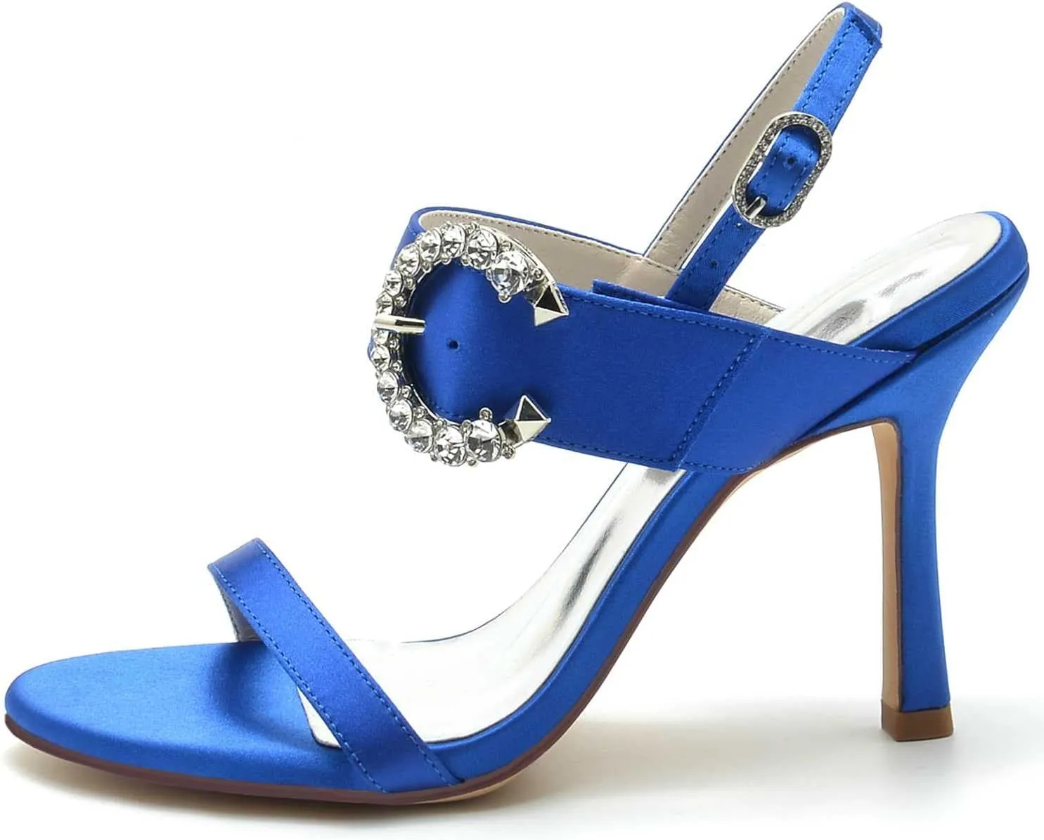 Wedding Shoes for Brides: Bridal Pumps with Rhinestones & Buckle Accents - Satin Kitten Heels for Women - Ideal for Weddings, Parties, Proms, & Dressy