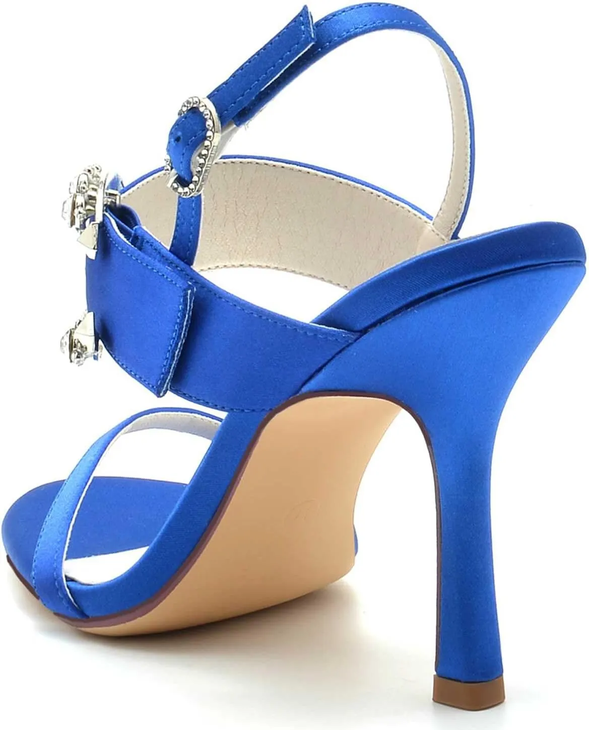 Wedding Shoes for Brides: Bridal Pumps with Rhinestones & Buckle Accents - Satin Kitten Heels for Women - Ideal for Weddings, Parties, Proms, & Dressy