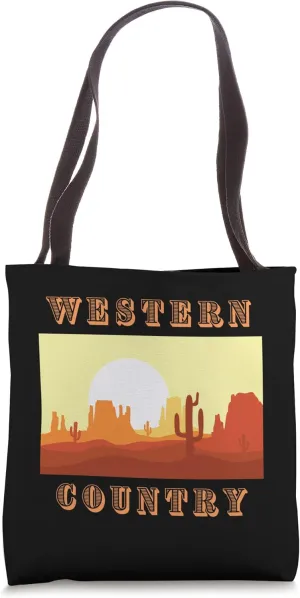 Western Sunset Western Country Retro Vintage (1) counrty arc Tote Bag